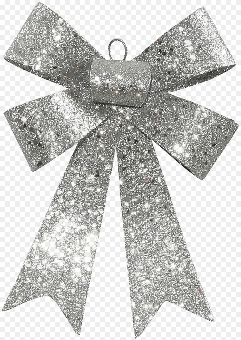 Glitter Bow Ribbon High Quality Image Bow Silver Ribbon, Accessories, Jewelry, Cross, Symbol Free Transparent Png