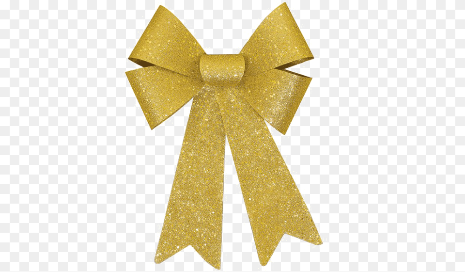 Glitter Bow Ribbon Picture Gold Bow Transparent Background, Accessories, Formal Wear, Tie, Cross Png Image