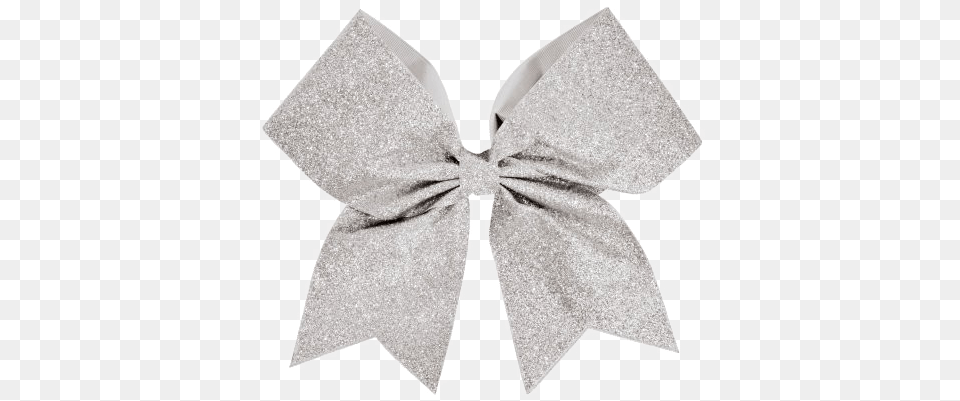 Glitter Bow Ribbon Transparent Image Arts Silver Glitter Cheer Bow, Accessories, Formal Wear, Tie, Bow Tie Free Png Download