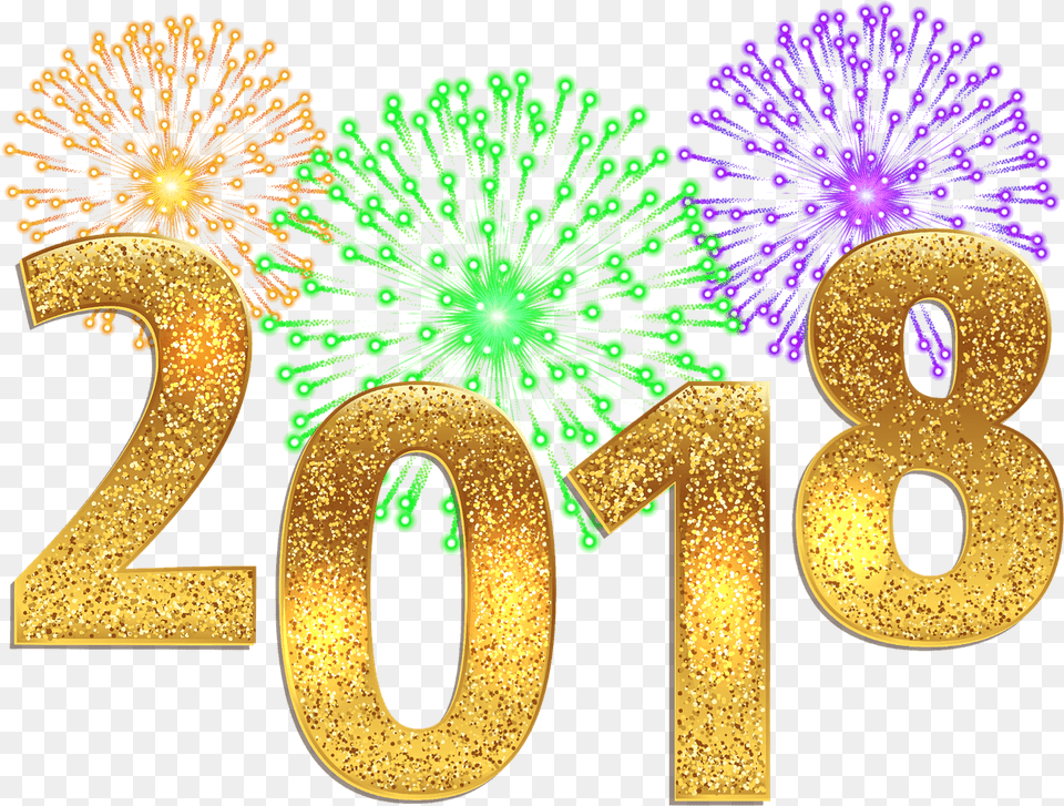 Glitter Clipart Happy New Year Picture Happy New Year 2018 Transparent, Number, Symbol, Text, Lighting Free Png Download