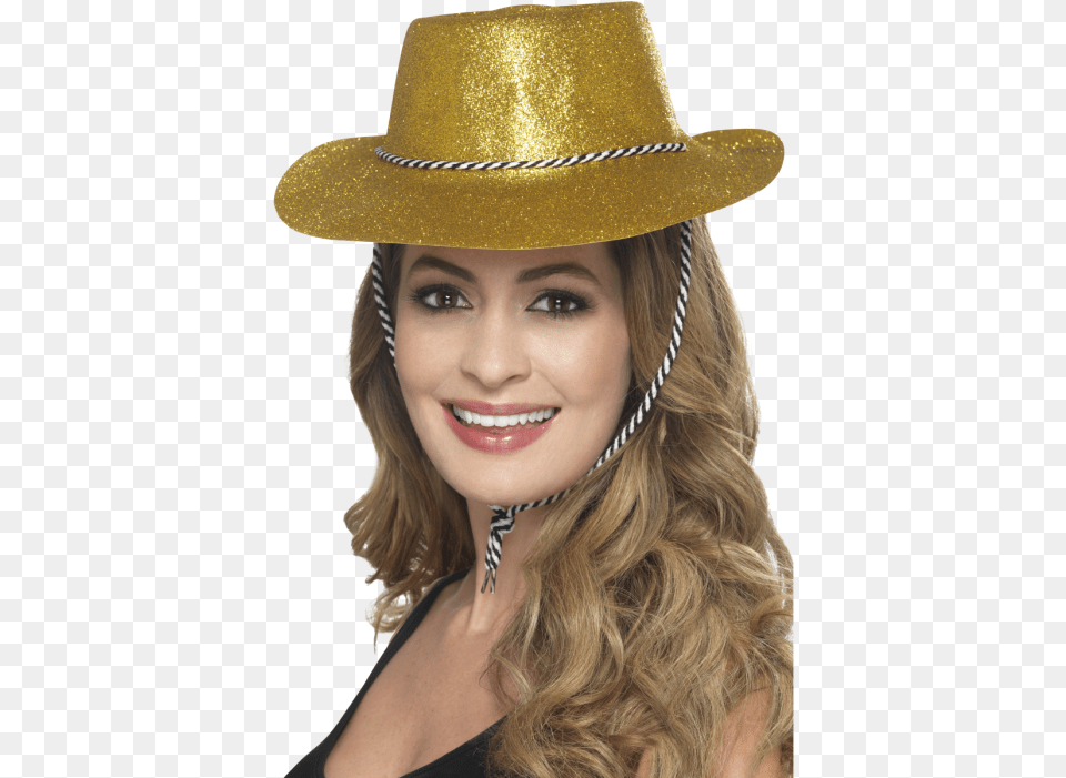 Glitter Cowboy Hat Gold Hat, Clothing, Sun Hat, Adult, Female Free Transparent Png