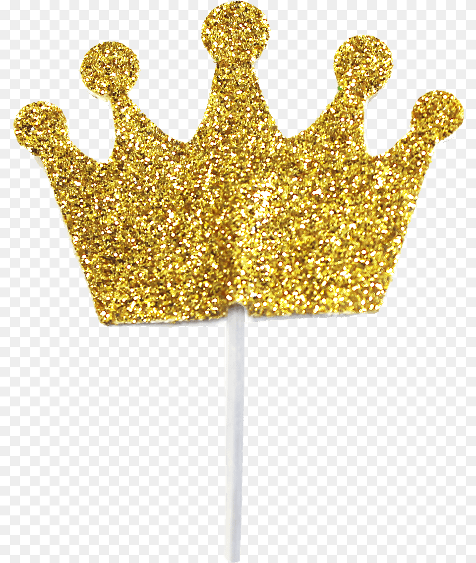 Glitter Crown Cupcake Toppers Tether Float Crown Crown Cupcake Toppers, Accessories, Jewelry, Person, Gold Png Image