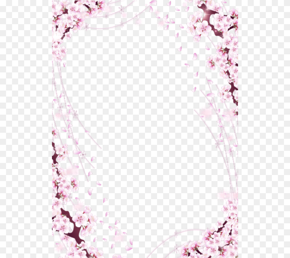 Glitter Frame Frame Cherry Blossom Border, Flower, Plant, Cherry Blossom Png Image
