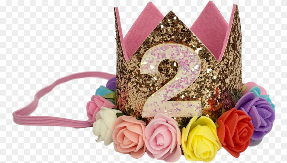 Glitter Glam 2nd Birthday Crowns Headbands Clothing, Hat, Flower, Plant, Rose Png