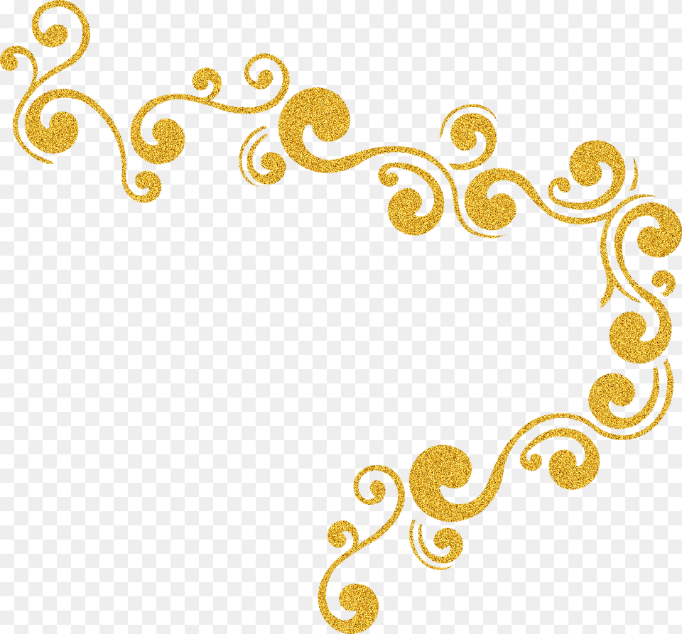 Glitter Gold Clip Art Border Gold Glitter, Floral Design, Graphics, Pattern Free Transparent Png