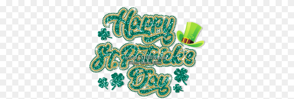 Glitter Happy Saint Patricks Day Rhinestone Transfer Happy Saint Patricks Day, Pattern, Paisley, Chandelier, Lamp Png