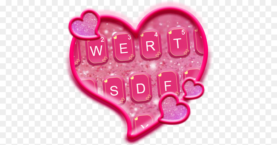 Glitter Heart Emoji Keyboard Heart Png Image