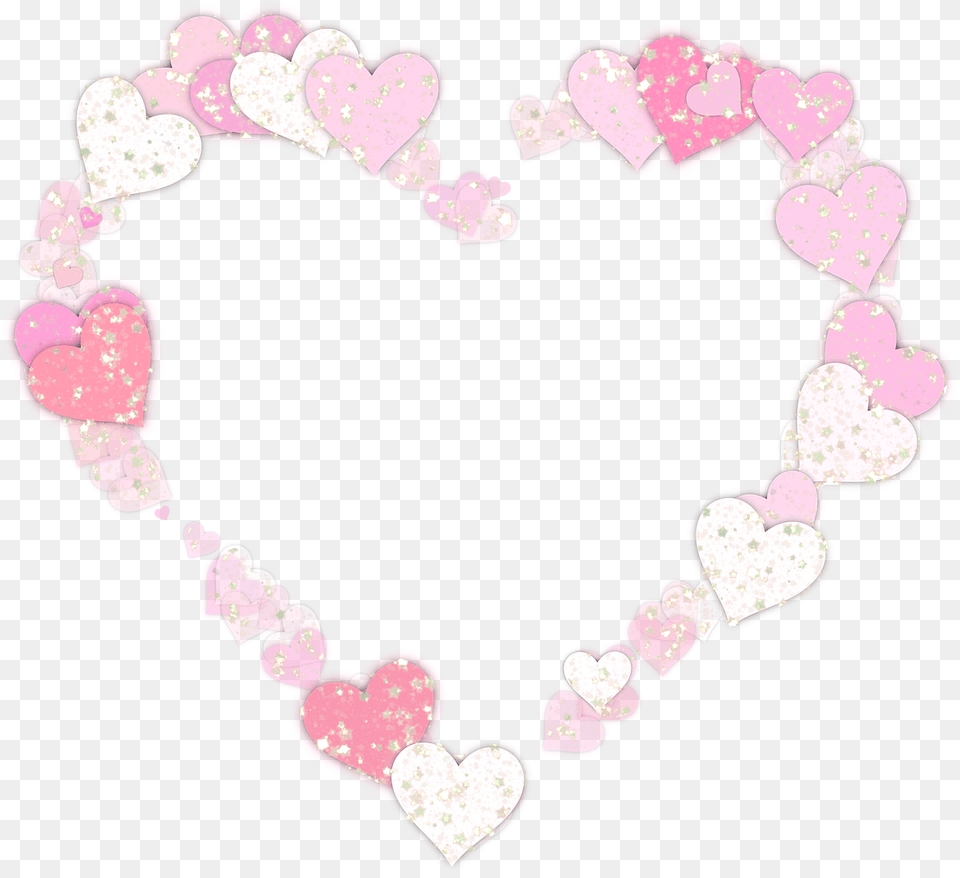 Glitter Heart Frame Accessories, Jewelry, Necklace Free Transparent Png