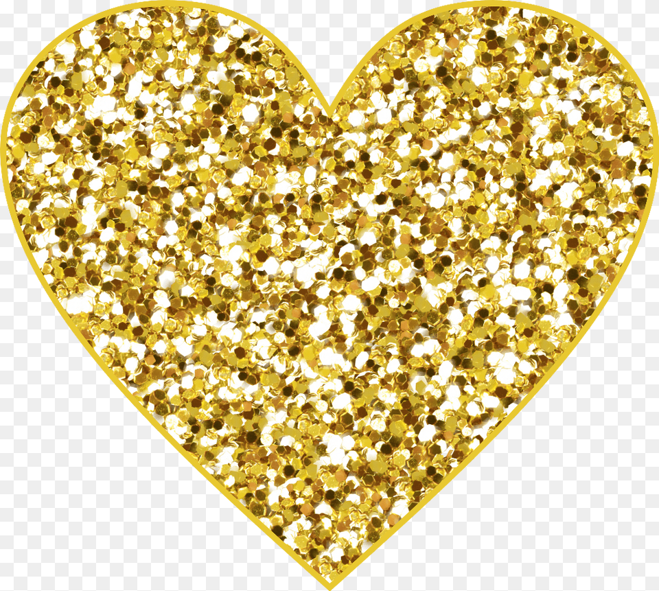 Glitter Heart Hearts Gold Heart, Accessories, Chandelier, Diamond, Gemstone Free Png Download