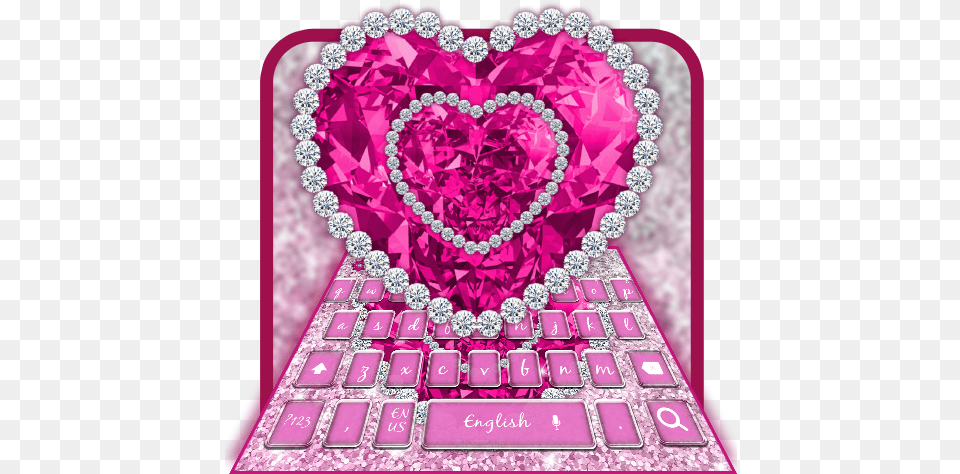 Glitter Pink Diamond Heart Keyboard Pink Diamond Heart, Computer, Computer Hardware, Computer Keyboard, Electronics Png