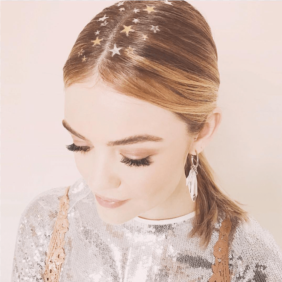 Glitter Roots Confetti And Beads Lucy Hale Hair Tattoo, Person, Adult, Female, Woman Png