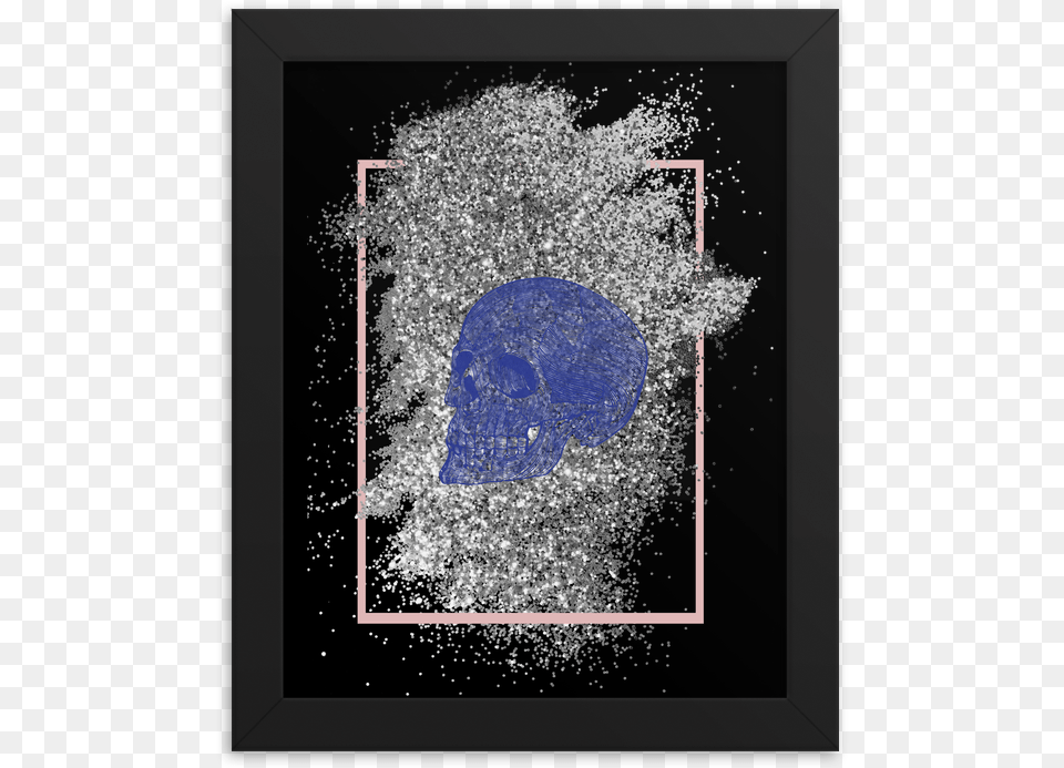 Glitter Skull Framed Poster Picture Frame, Sphere, Powder, Art, Collage Free Png