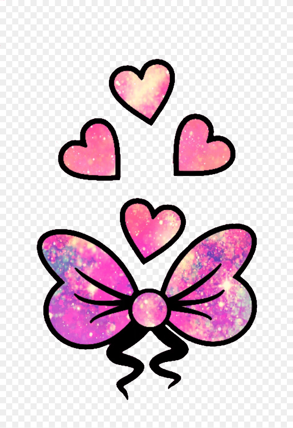 Glitter Sparkle Galaxy Cute Girly Bow Hearts Love Pink Portable Network Graphics, Purple, Accessories Png