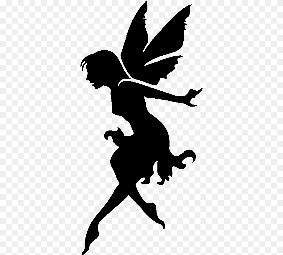 Glitter Tattoo Stencil Fairy On Tip Toe Fairy Silhouette, Accessories, Formal Wear, Tie Free Png Download