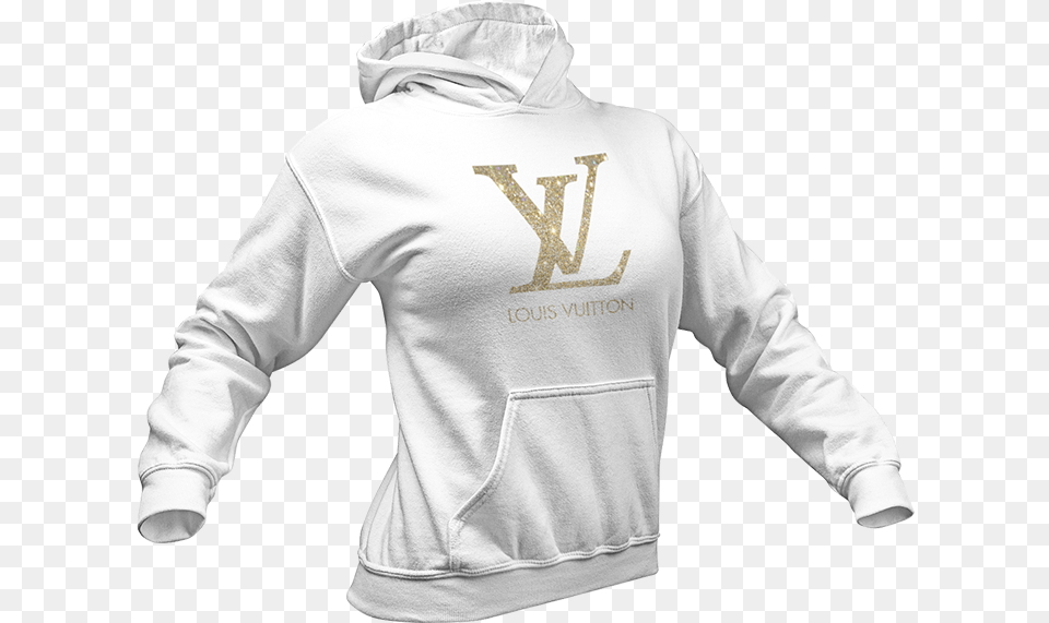 Glitter Vinyl Louis Vuitton Logo Hoodie Short Sleeve Hoodie Mockup, Clothing, Hood, Knitwear, Sweater Free Png