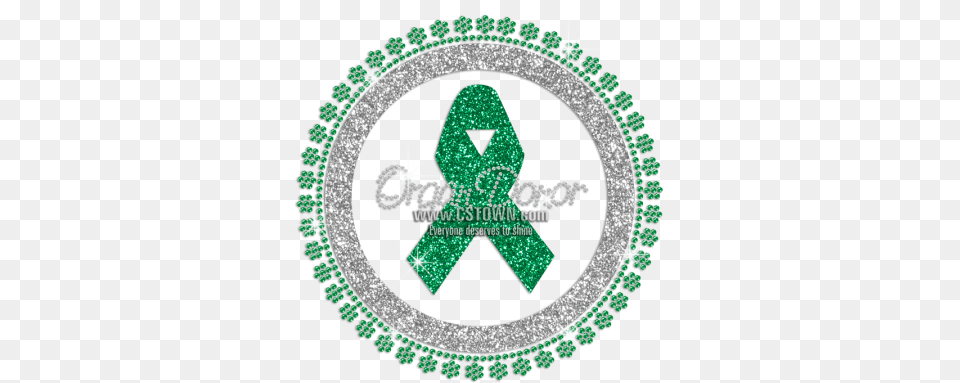 Glittering Green Ribbon For Organ Donor Iron On Rhinestone Millies Cookies Merry Christmas, Accessories, Symbol, Gemstone, Jewelry Free Png Download