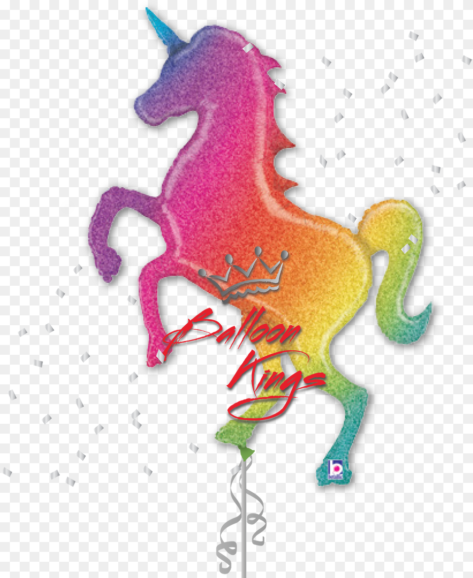 Glittering Rainbow Unicorn 54 Unicorn Balloon, Art Png Image