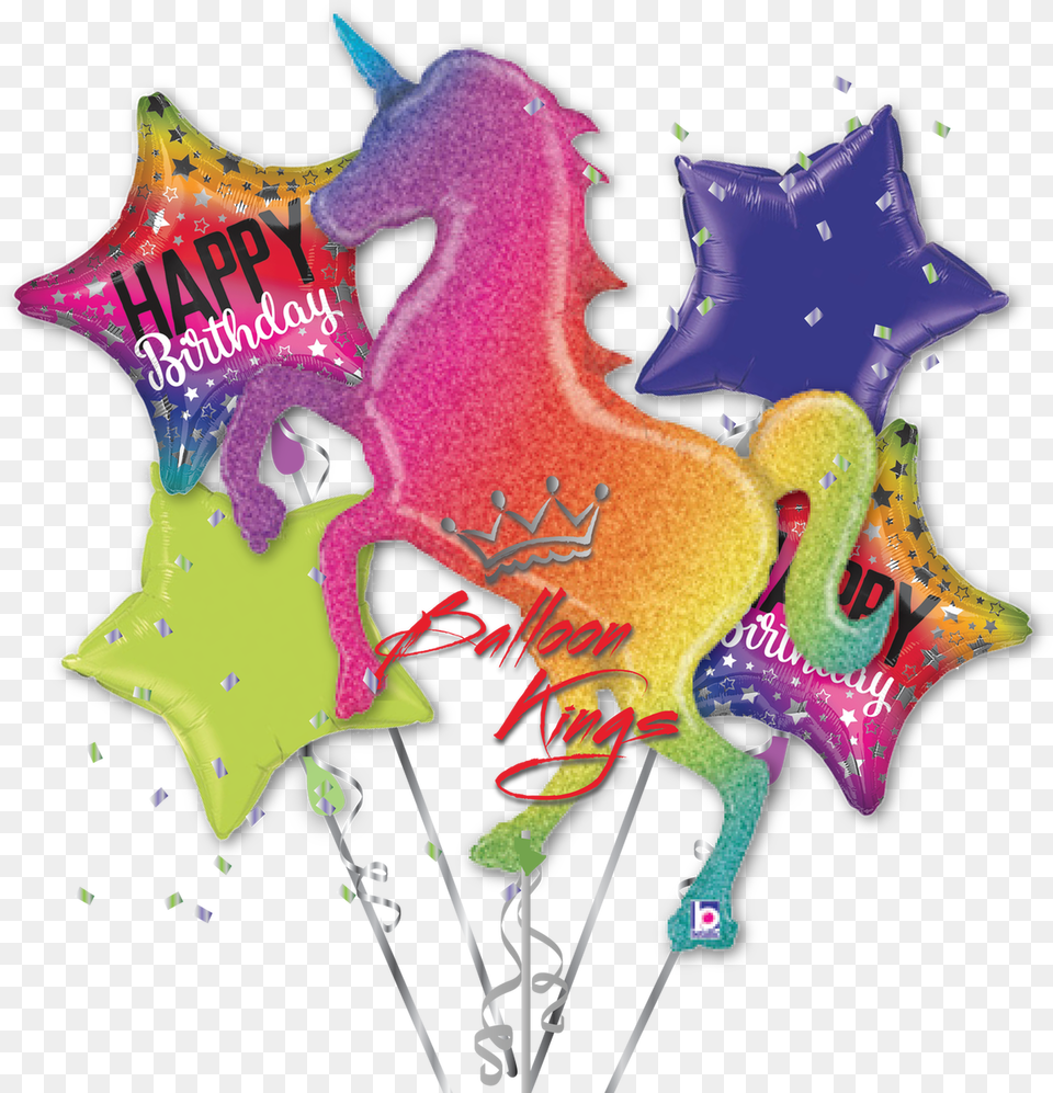 Glittering Rainbow Unicorn Bouquet, Purple Free Png Download