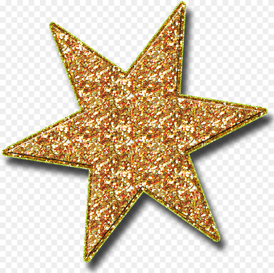 Glitterstickers Star Gold Yellow Estrela Glitter Imagini Cu Stelute De Craciun, Star Symbol, Symbol Free Png