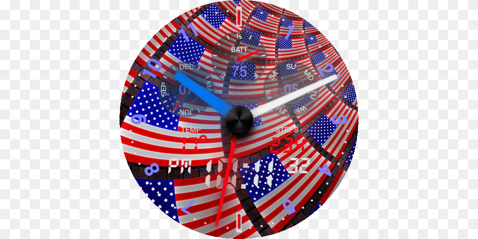 Glo American Flags Android, Analog Clock, Clock Png Image