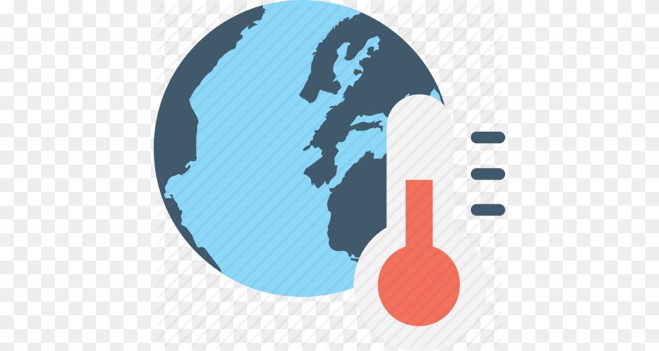 Global Warming Globe Planet Pollution Thermometer Icon, Astronomy, Outer Space Png Image
