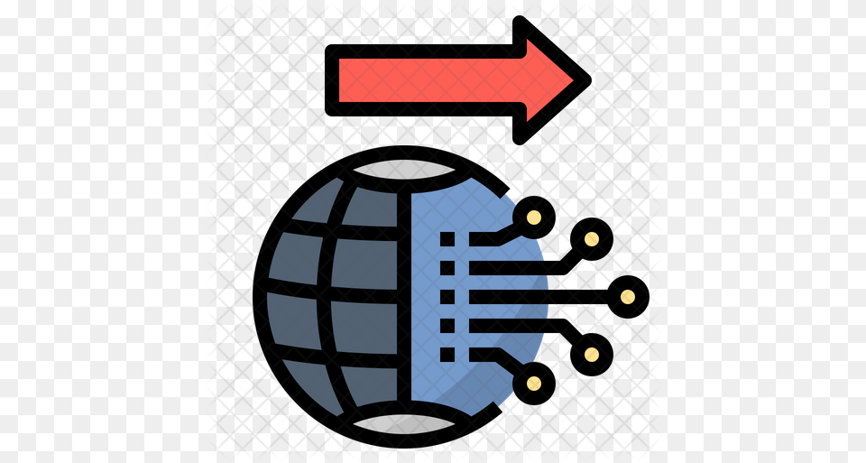 Globalization Icon Of Colored Outline Network Switch Arrow Icon, Ammunition, Weapon, Bomb, Cross Png
