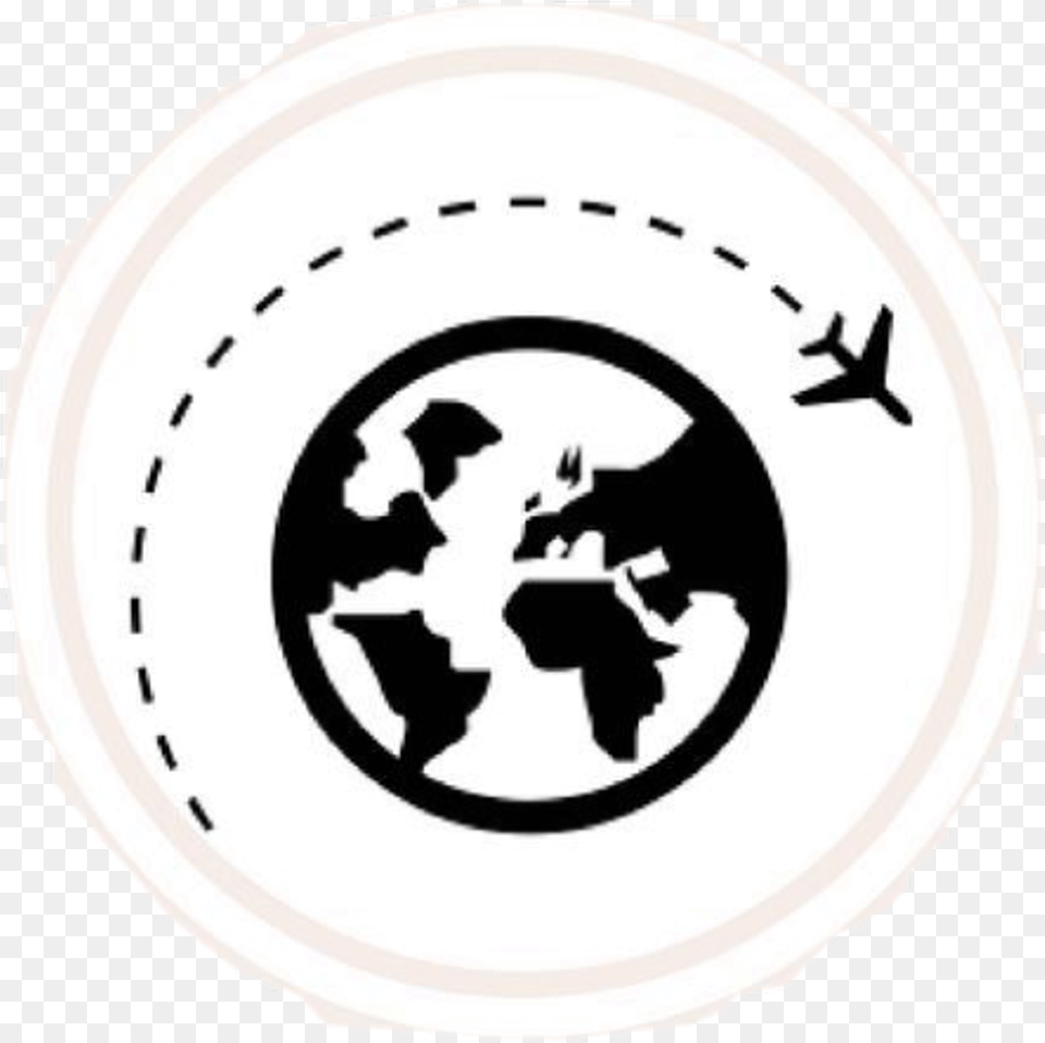 Globe Airplane Earth Icon Grafic Travel Tumblr Travel Icon Clipart, Plate, Face, Head, Person Free Png Download