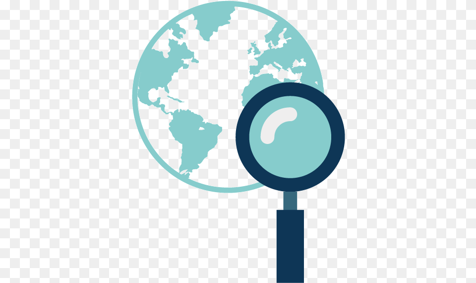 Globe And Magnifying Glass Icon For Worldwide Patent Magnifying Glass World Clipart, Astronomy, Outer Space, Person, Planet Free Transparent Png