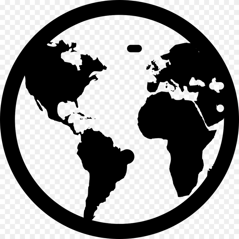 Globe Black And White Earth Icon, Adult, Male, Man, Person Png