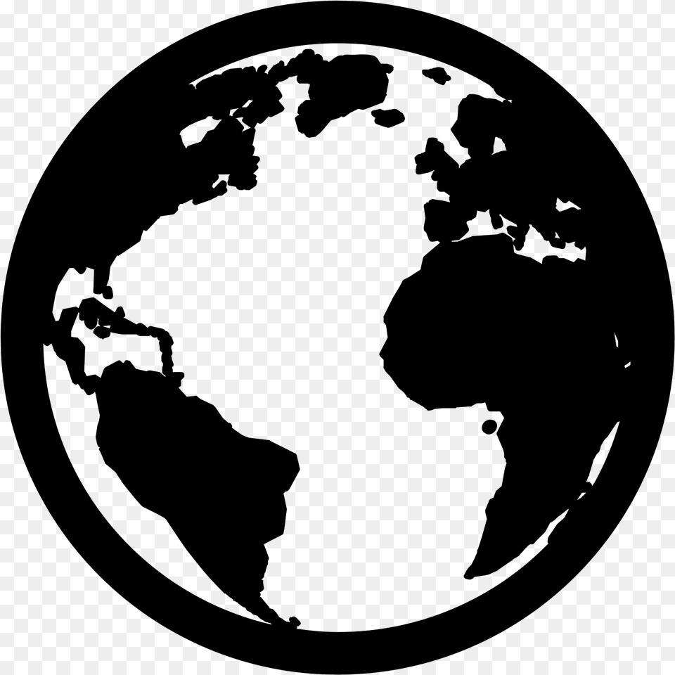 Globe Black And White Icon, Gray Free Png