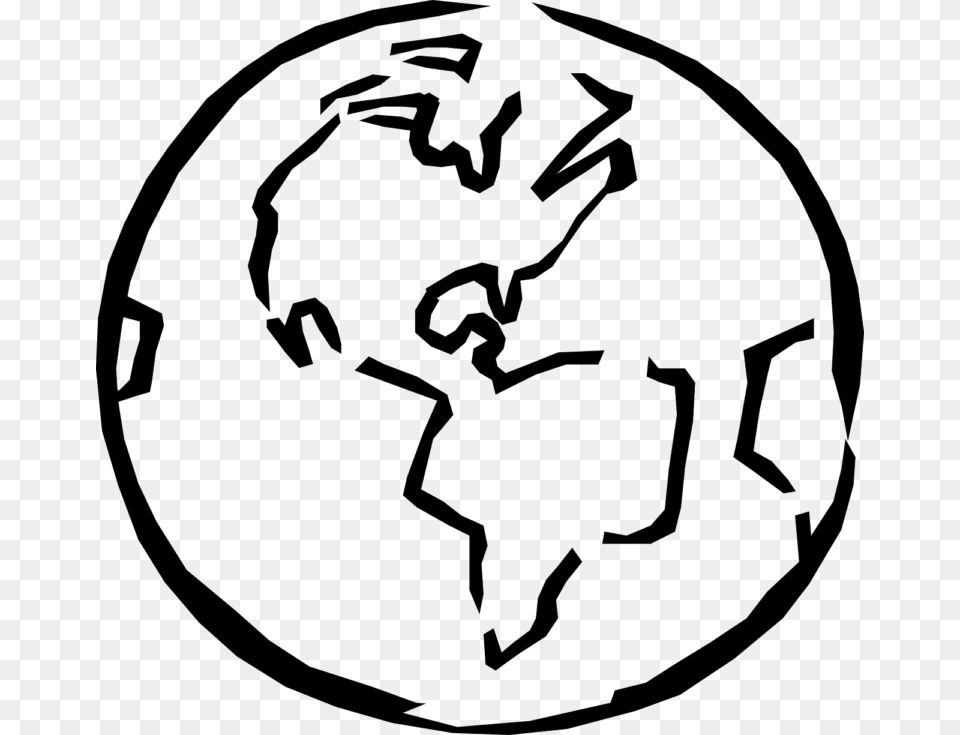 Globe Clip Art Outline Black And White World Clip Art, Cutlery Png Image