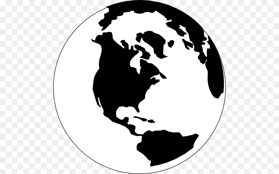 Globe Clipart Black And White, Planet, Outer Space, Astronomy, Canine Free Png