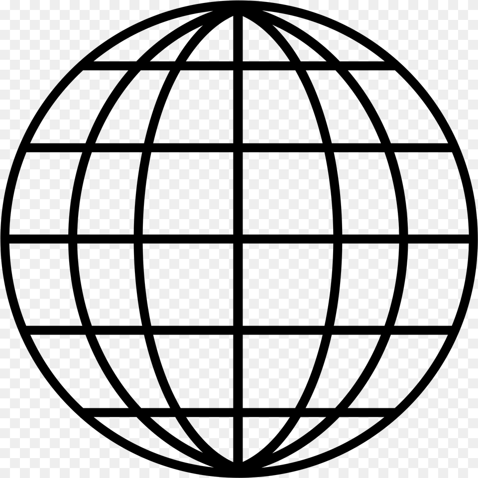 Globe Clipart Grid Earth Lines, Gray Free Transparent Png