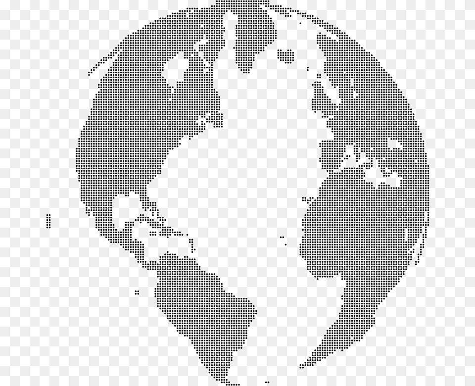 Globe Dots World Globe Map Dots, Gray Free Png