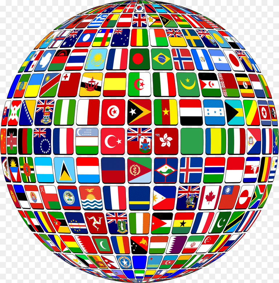 Globe Flags, Sphere, Astronomy, Outer Space, Planet Png Image