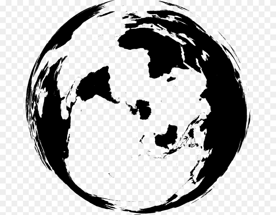 Globe Map Projection Cartography Azimuthal Equidistant World Map, Gray Free Png