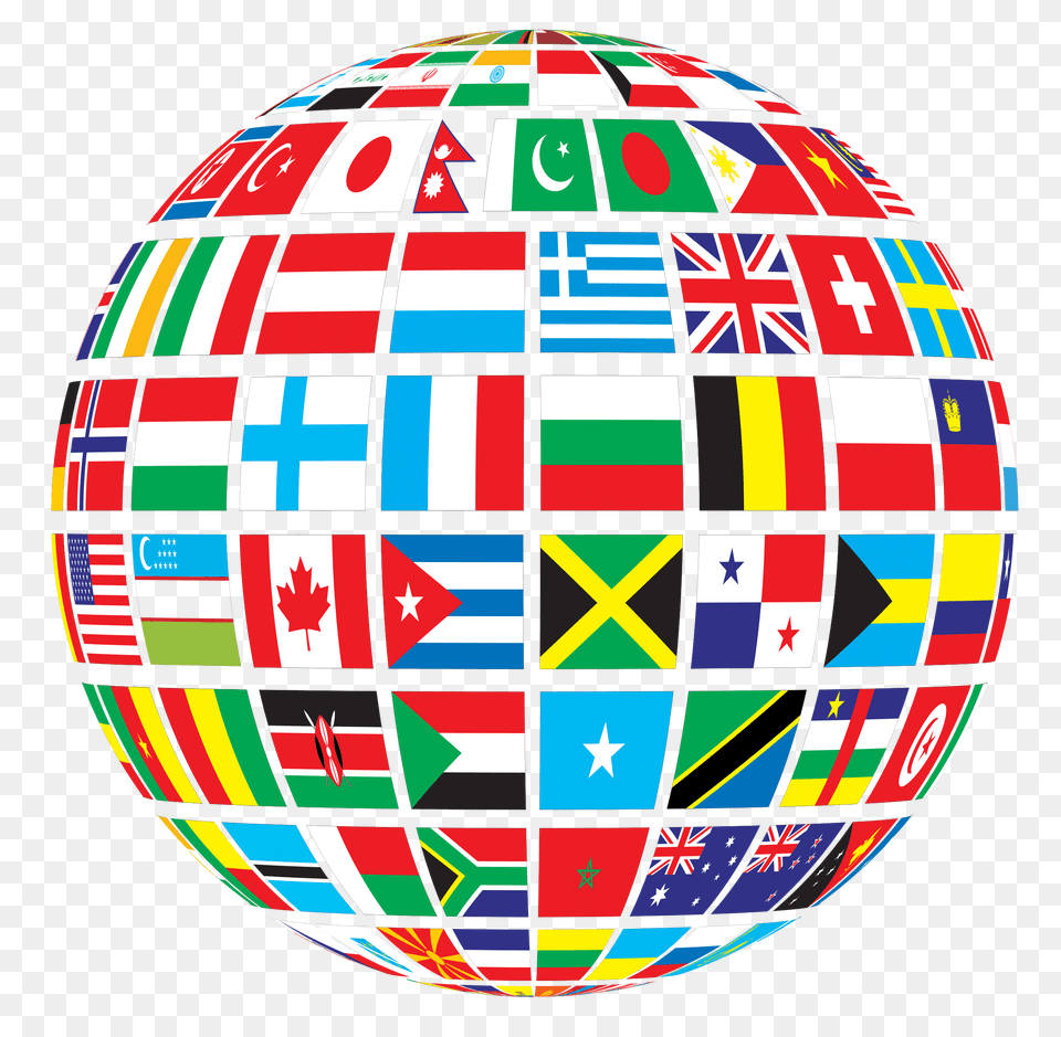 Globe Of World Flags, Sphere, Astronomy, Outer Space, Planet Png Image