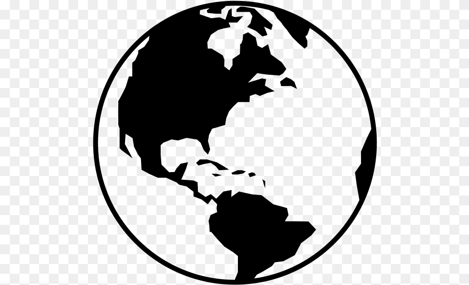 Globe Rubber Stamp North And South America Globe Clipart, Gray Png