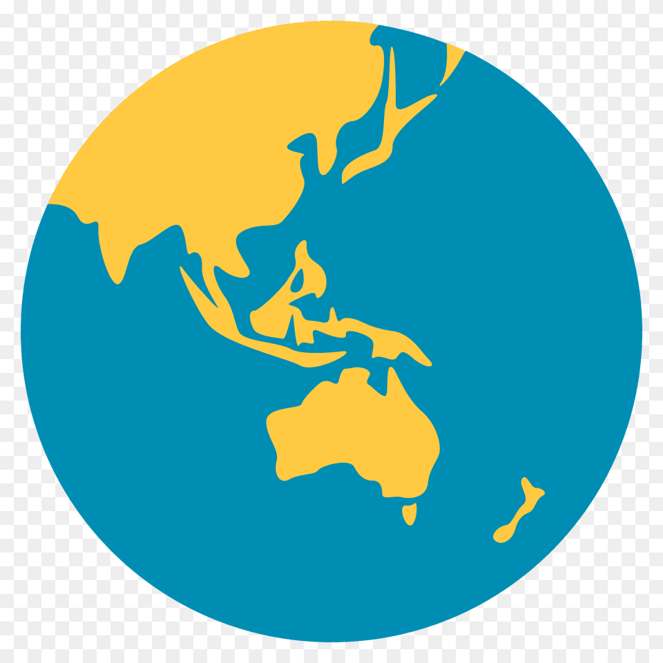 Globe Showing Asia Australia Emoji Clipart, Astronomy, Outer Space, Planet, Disk Free Transparent Png