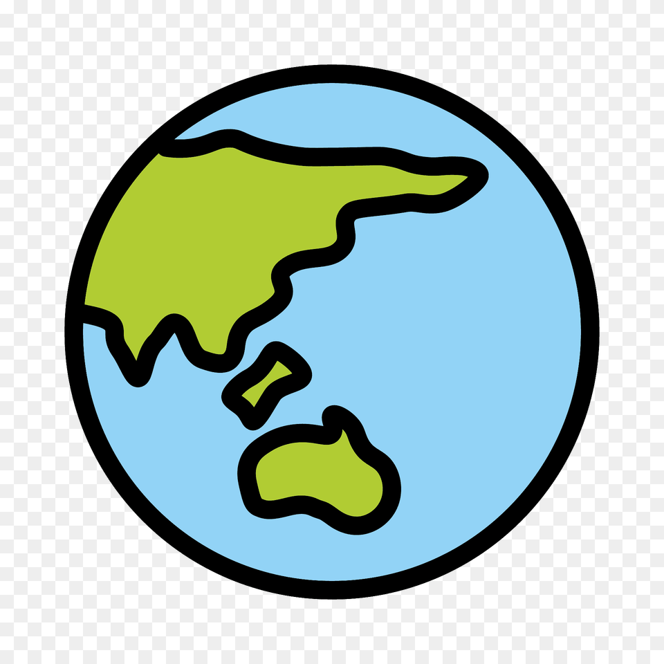 Globe Showing Asia Australia Emoji Clipart, Astronomy, Outer Space, Planet, Animal Png