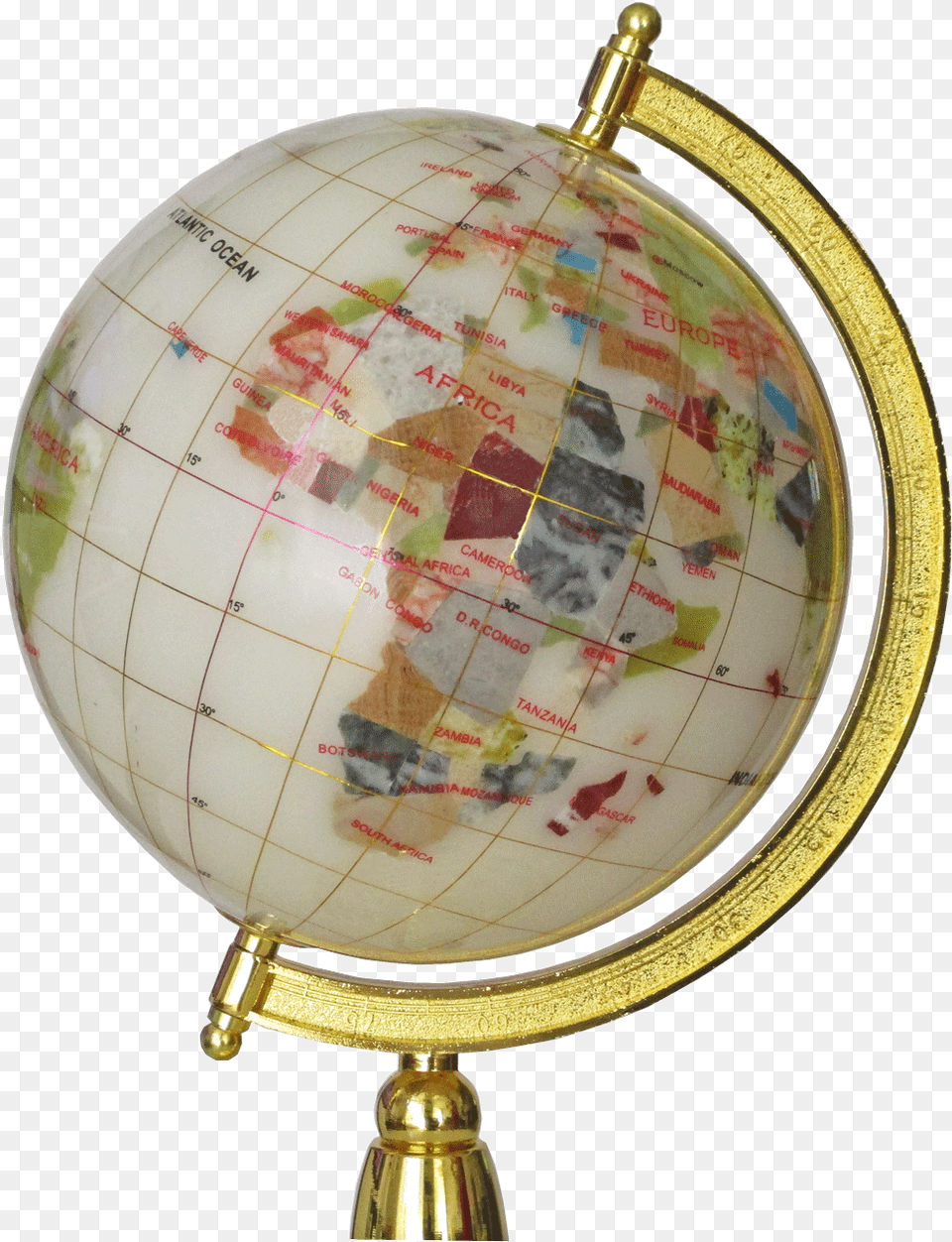 Globe Terrestre Blanc 15 Cm De Diameetre Sur Un Pied Brass, Astronomy, Outer Space, Planet Png Image