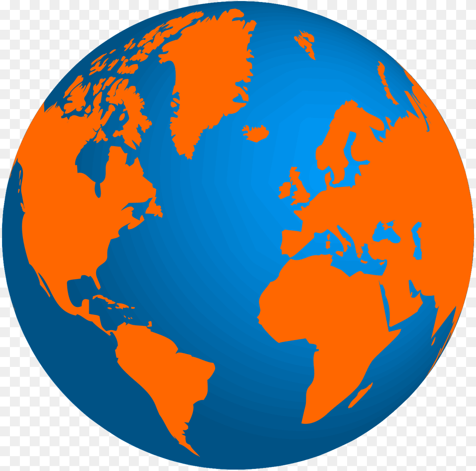 Globe Terrestre Orange Te Bleu, Astronomy, Outer Space, Planet, Earth Free Png