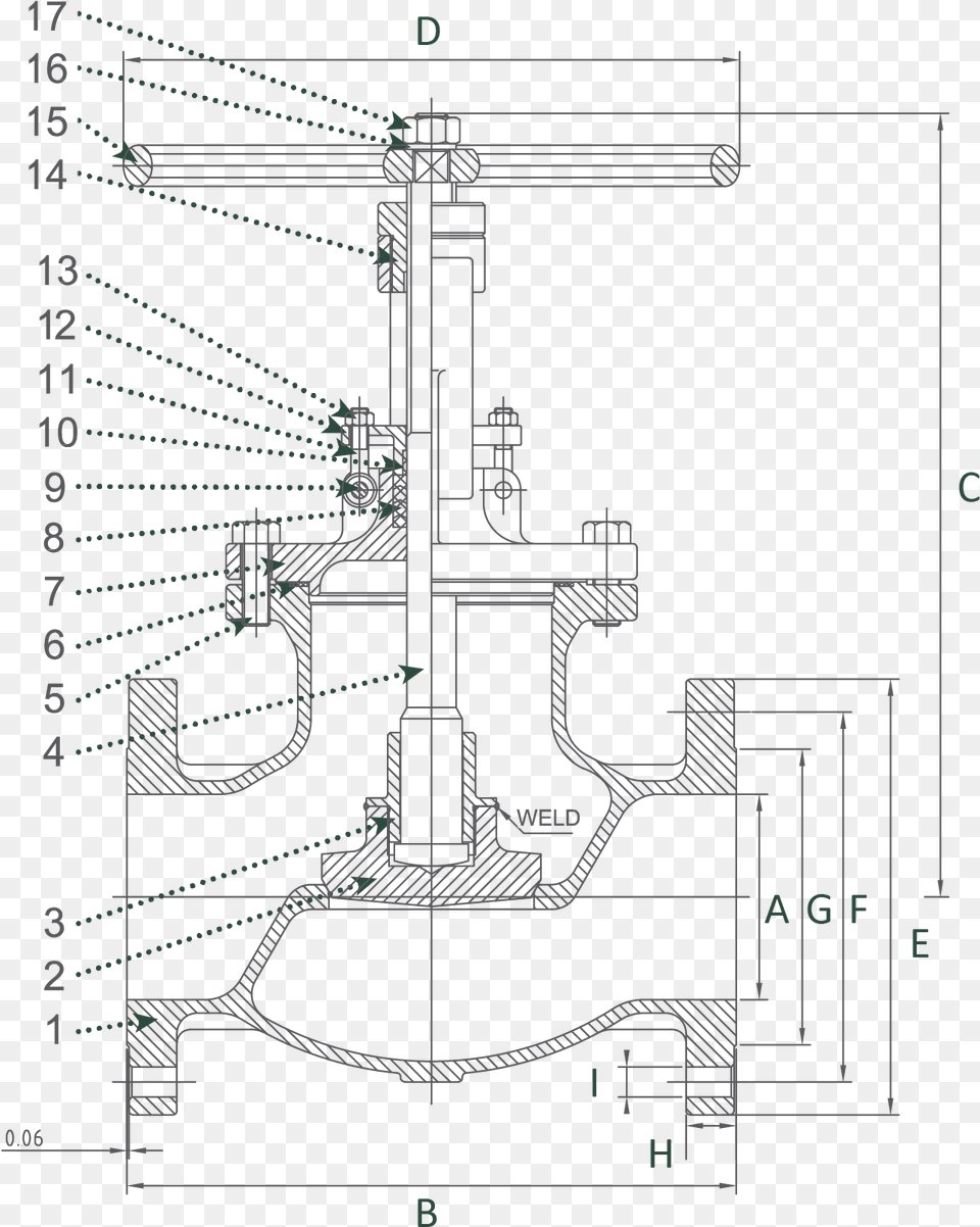 Globe Valve Hand Wheel Drawing, Cad Diagram, Diagram Free Png Download