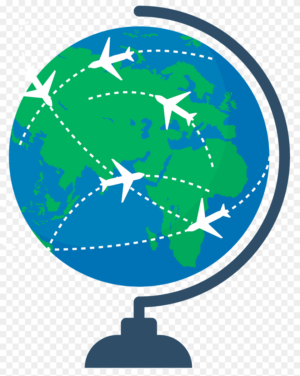 Globe With Airplanes Clipart, Astronomy, Outer Space, Planet, Aircraft Free Png