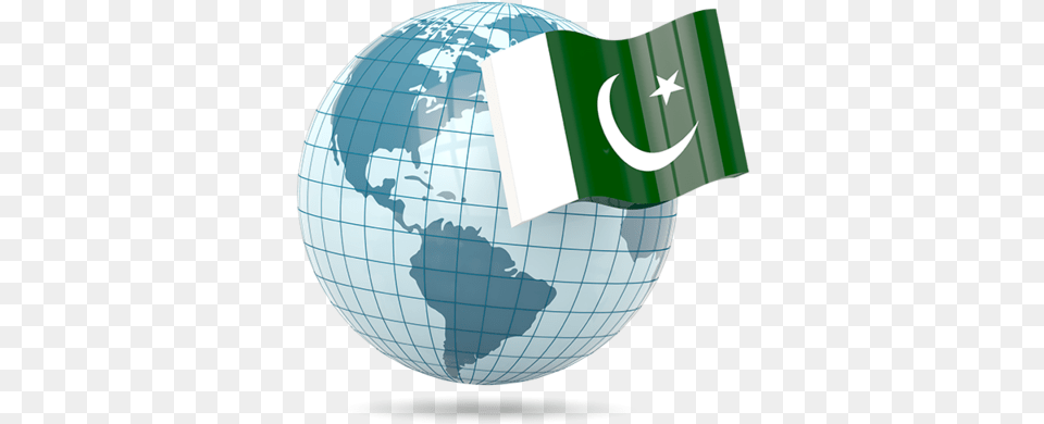 Globe With Flag, Green, Pakistan Flag Free Png Download
