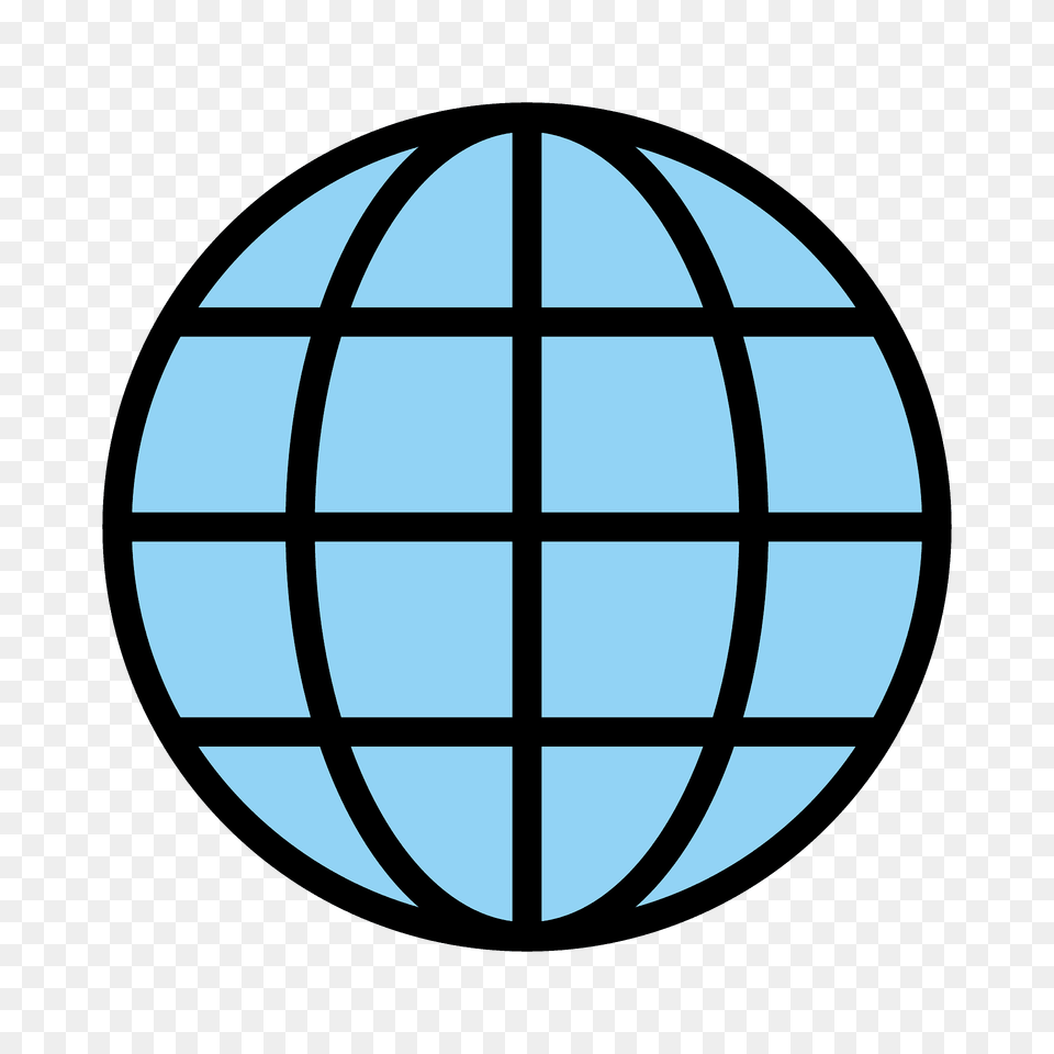Globe With Meridians Emoji Clipart, Sphere, Logo Free Png