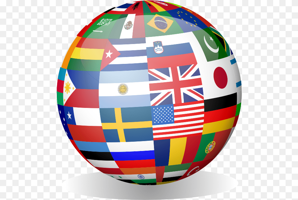 Globe With National Flags, Astronomy, Outer Space, Planet, Sphere Png Image
