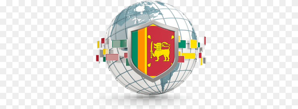Globe With Shield Emblem Of Sri Lanka Png