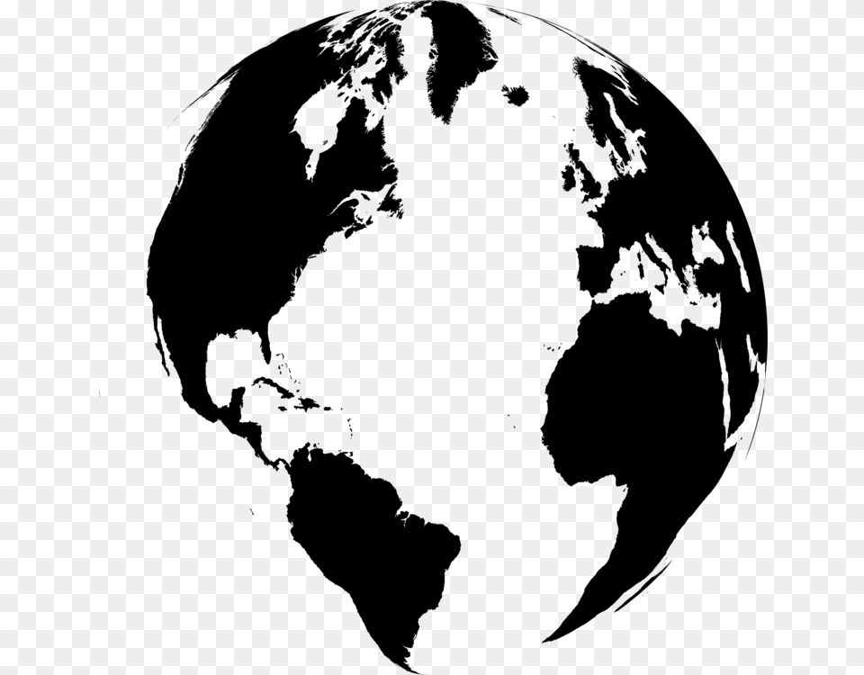 Globe World Map Earth, Gray Png