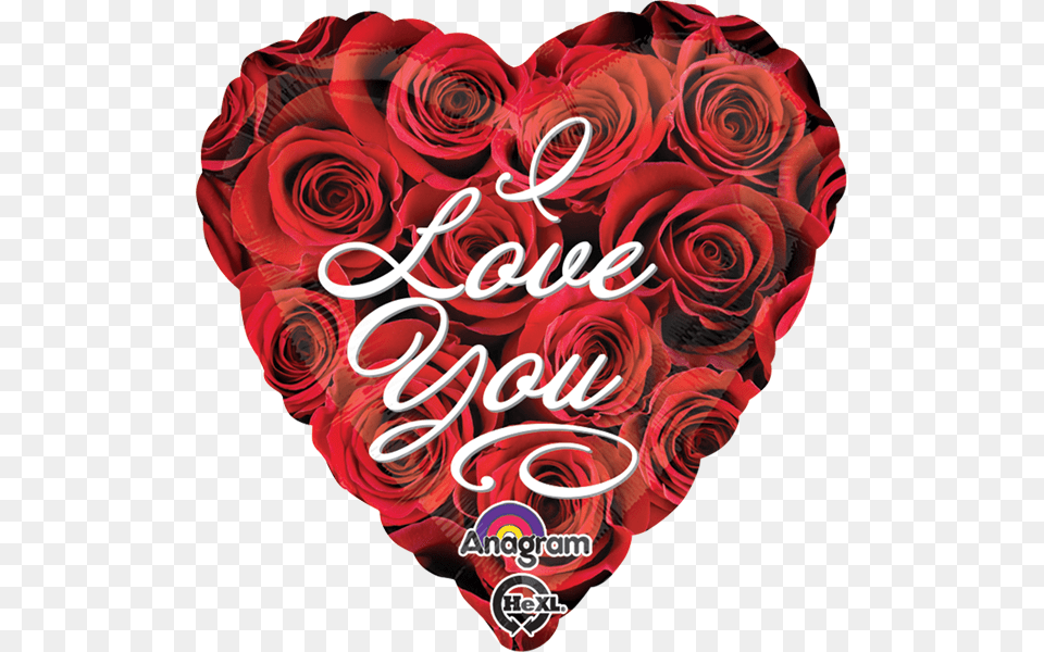 Globo I Love You Roses Anagram 18 Inch Valentine39s Day Foil Balloon Balloon, Art, Graphics, Flower, Plant Free Transparent Png